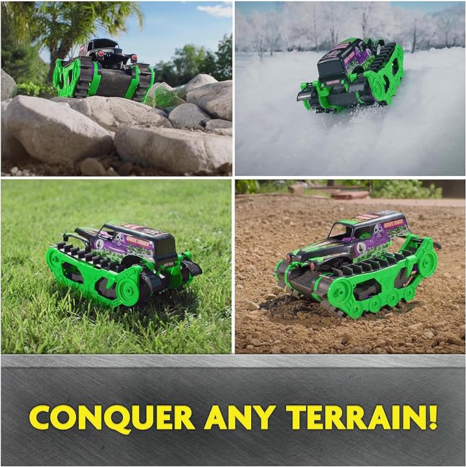 RC Outdoor Vehicle, Monster Jam, Official Grave Digger Tax All-Terrain Remote Control Outdoor Vehicle, 1:15 Scale, Kids Toys - Toyigo