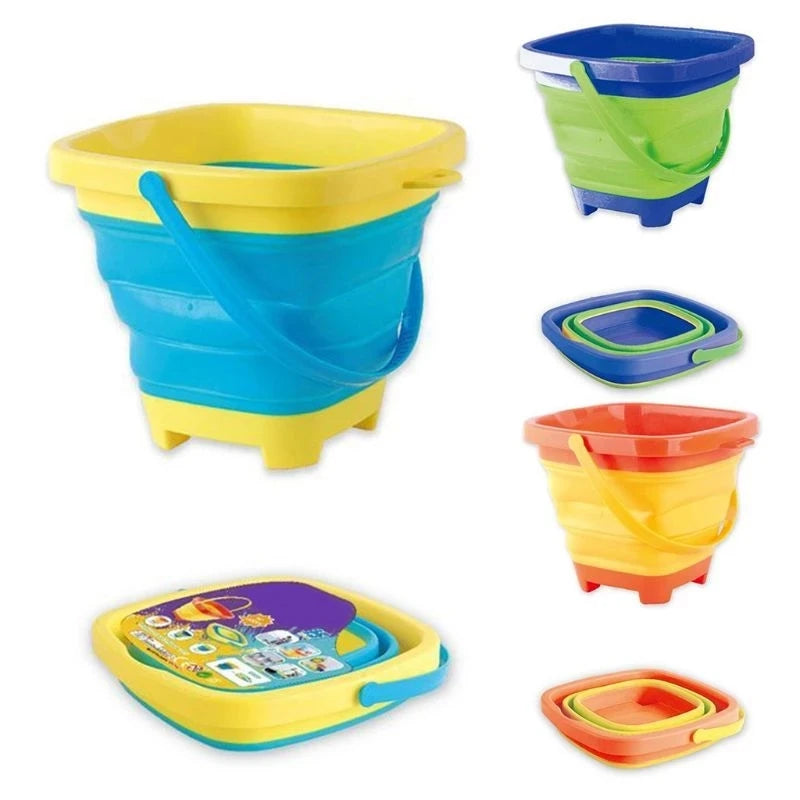 Children Beach Toys, Kids Play Water Toys, Foldable Sand Bucket, Portable Sand Bucket Summer Outdoor Toys, Beach Play Sand Water Game Toy for Kids - Toyigo