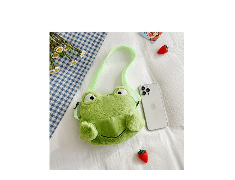 Cute Bunny Crossbody Bag, Cartoon Plush Frog Backpack, Kawaii Fluffy Plush Frog  Lovely Lolita Girl Handbag for kids Teenagers Wallets Bunny Backpack - Toyigo