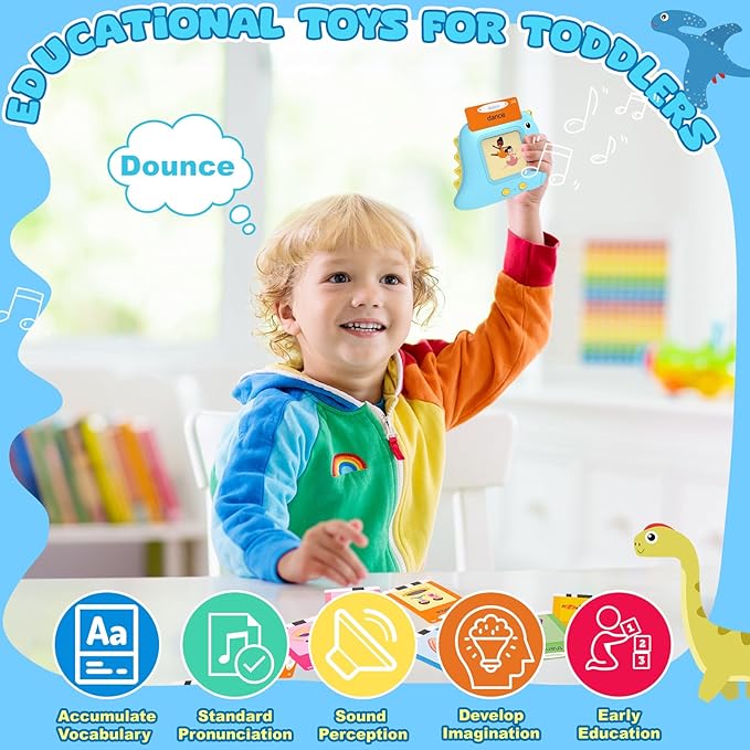 Talking Flash Cards with 224 Sight Words Pocket Speech for Toddlers Learning Toys Audible Educational Speech Therapy Materials Sensory Toys for 2 3 4 5 Year Old Boys Girls Birthday Gifts - Toyigo