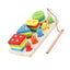 3-in-1 Multifunctional Wooden Toy Set - Fishing, Fruit Cutting, & Geometric Shape Matching for Early Childhood Education