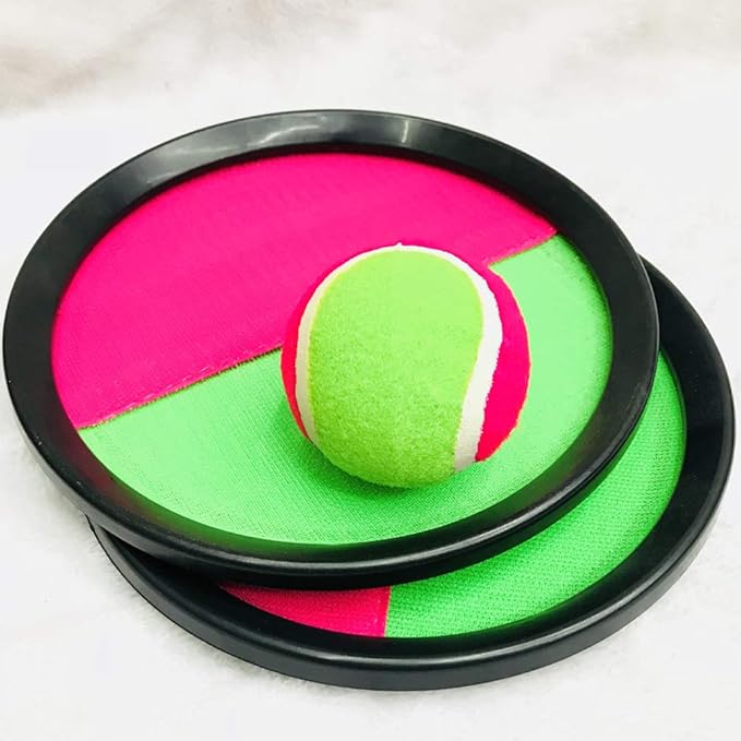 Sticky Ball Toss & Catch Game, Suction Cup Racket and Sticky Ball Set for Outdoor Fun.