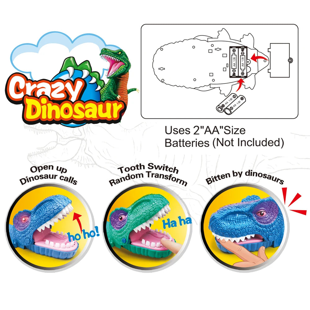 Dinosaur Dentist Game Toy, Snappy Dinosaur Dentist, Funny Dinosaur, Classic Bite Finger Game Dino Toy, Funny Family Party Tabletop Board Game, with LED Light and Sound, Crazy Biting Hand Finger - Toyigo