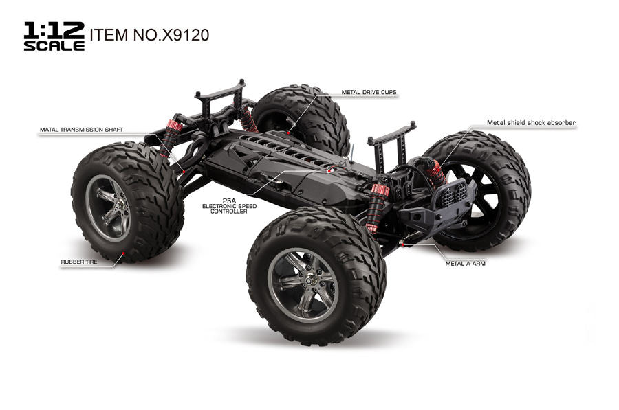 Toys 1/12 2.4GHz Off-Road Remote Control RC Car 4WD High Speed Electric Racing Car