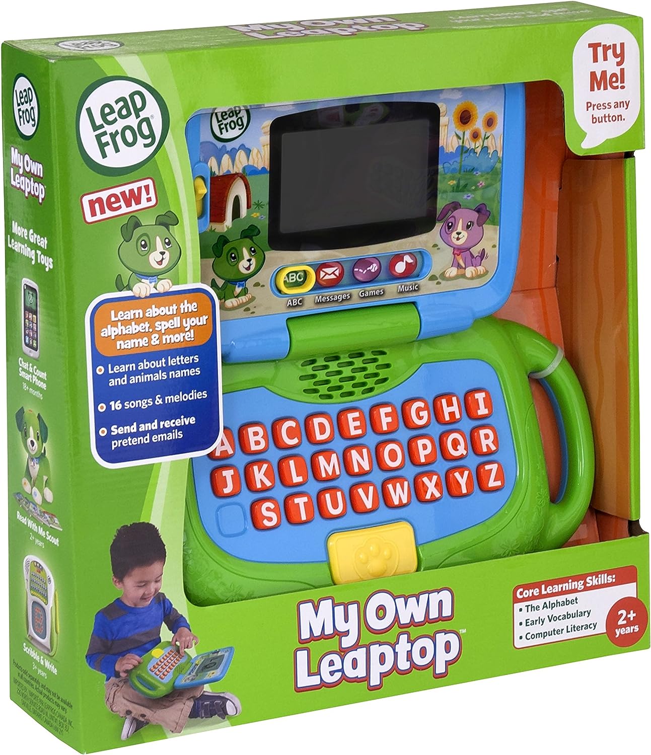 Kids Laptop Toy, My Own Leaptop Toys, Interactive Learning laptop Toddler toy, Preschooler Electronic Educational toy, 2 - 4 years, Green - Toyigo