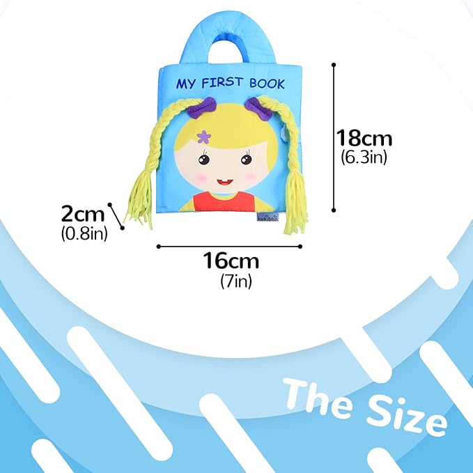 Baby Cloth Book for Toddlers ? 3D Cartoon Sensory Book, Stroller Hanging Toy, Car Seat Learning Toy for Babies 3-12 Months