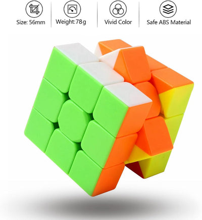 Stickerless Speed Cube 3x3 with Tutorial - Fast, Smooth Turning Magic Cube Puzzle for All Ages