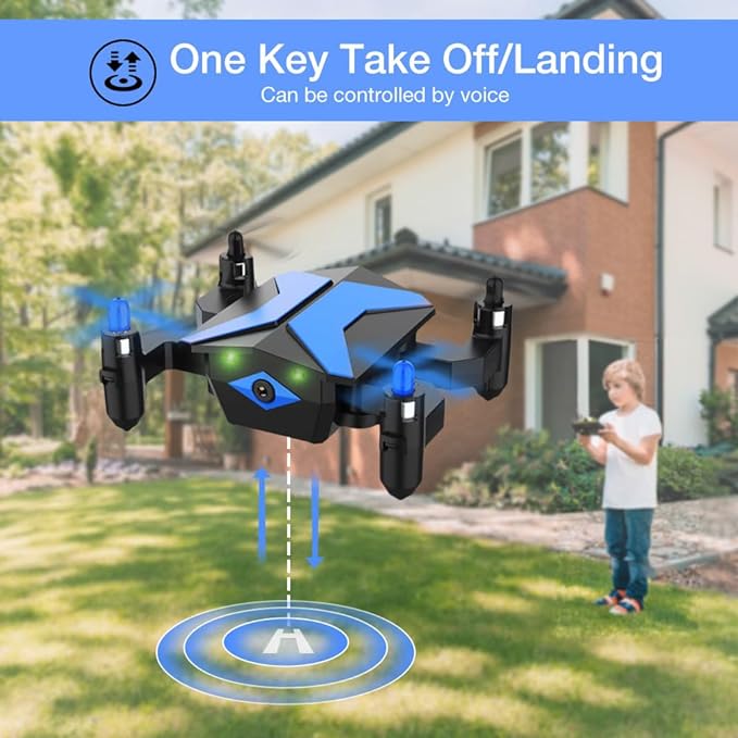 Mini Drone for Kids with FPV Camera, Toys Gifts for Boys Girls with Voice Control, 3D Flips, Altitude Hold, Headless Mode, One Key Start, Trajectory Flight, RC Quadcopter Foldable Kids Drone