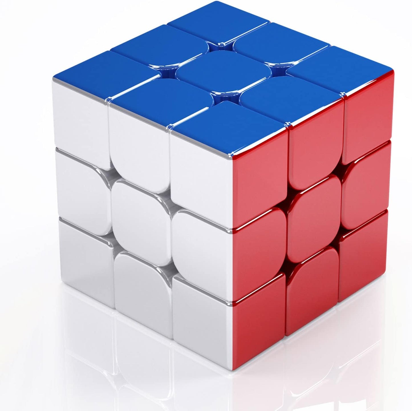 3x3 Magnetic Speed Cube with Reflective Mirror Finish - Stickerless Magic Puzzle Toy for Smooth and Fast Solving