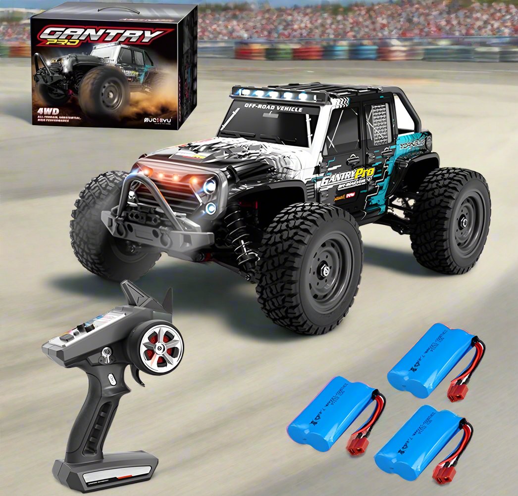 45KM/H 4WD High-Speed RC Off-Road Vehicle, 1:10 Scale Brushless RC Vehicle, 2.4Ghz All-Terrain RC Off-Road Vehicle, With LED Lights, Suitable for Adults and Children