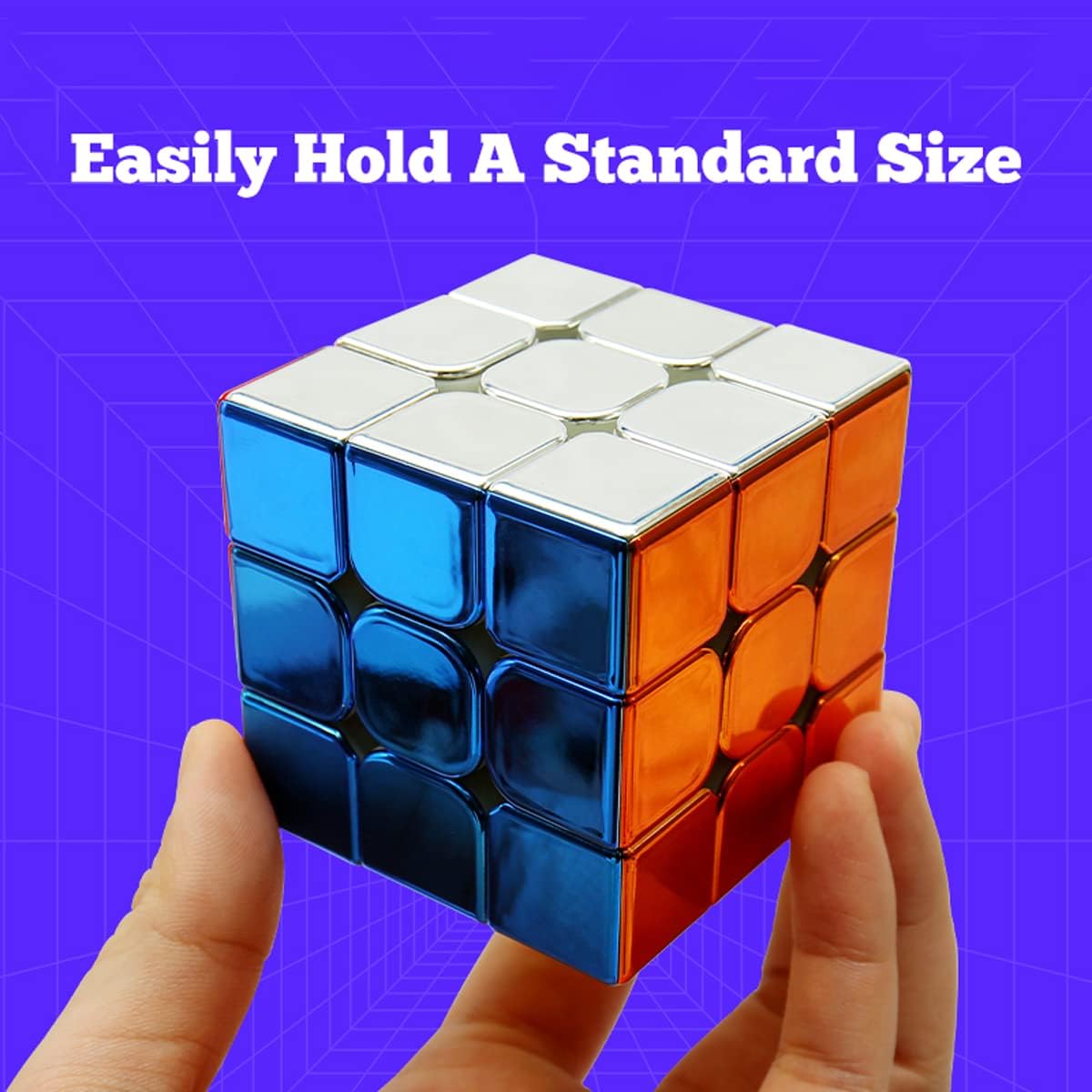 3x3 Magnetic Speed Cube with Reflective Mirror Finish - Stickerless Magic Puzzle Toy for Smooth and Fast Solving