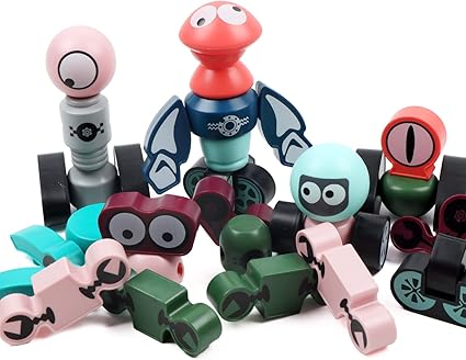 Magnetic robots blocks set for kids stacking robot toys For Girls And Boys Age (3-9)