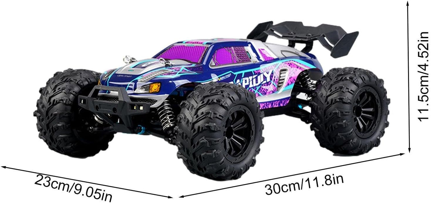 1/16 Scale RC Car, 16101 High-Speed 4WD RC Off-Road Truck with LED Lights, Full Proportional Control, Large Wheels for All-Terrain Racing