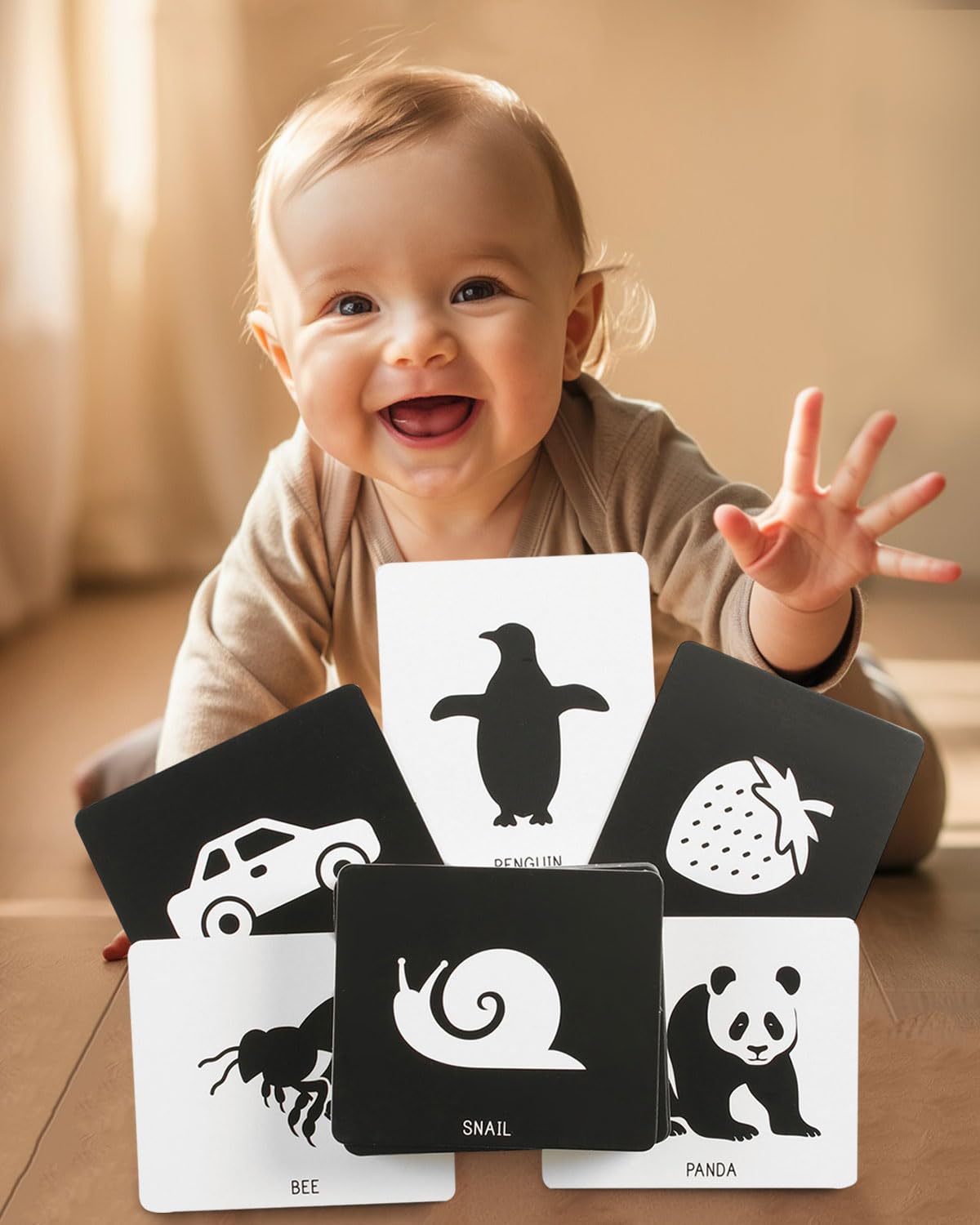 High Contrast Baby Flashcards ? Visual Stimulation Cards in Black and White for Babies