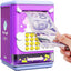 Piggy Bank Toy Electronic Mini ATM Savings Machine with Personal Password & Fingerprint Unlocking Simulation - Music Box with Songs for Kids, Boys and Girls Age 3-8 Years (Purple) - Toyigo