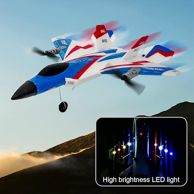 Remote Control Aircraft,  F-22 RC Plane Ready to Fly, RC Plane 4 Channel Remote Control Airplane Fighter, D Plane Glider Airplane EPP Foam, Two Rechargeable Batteries for Adults or Kids - Toyigo