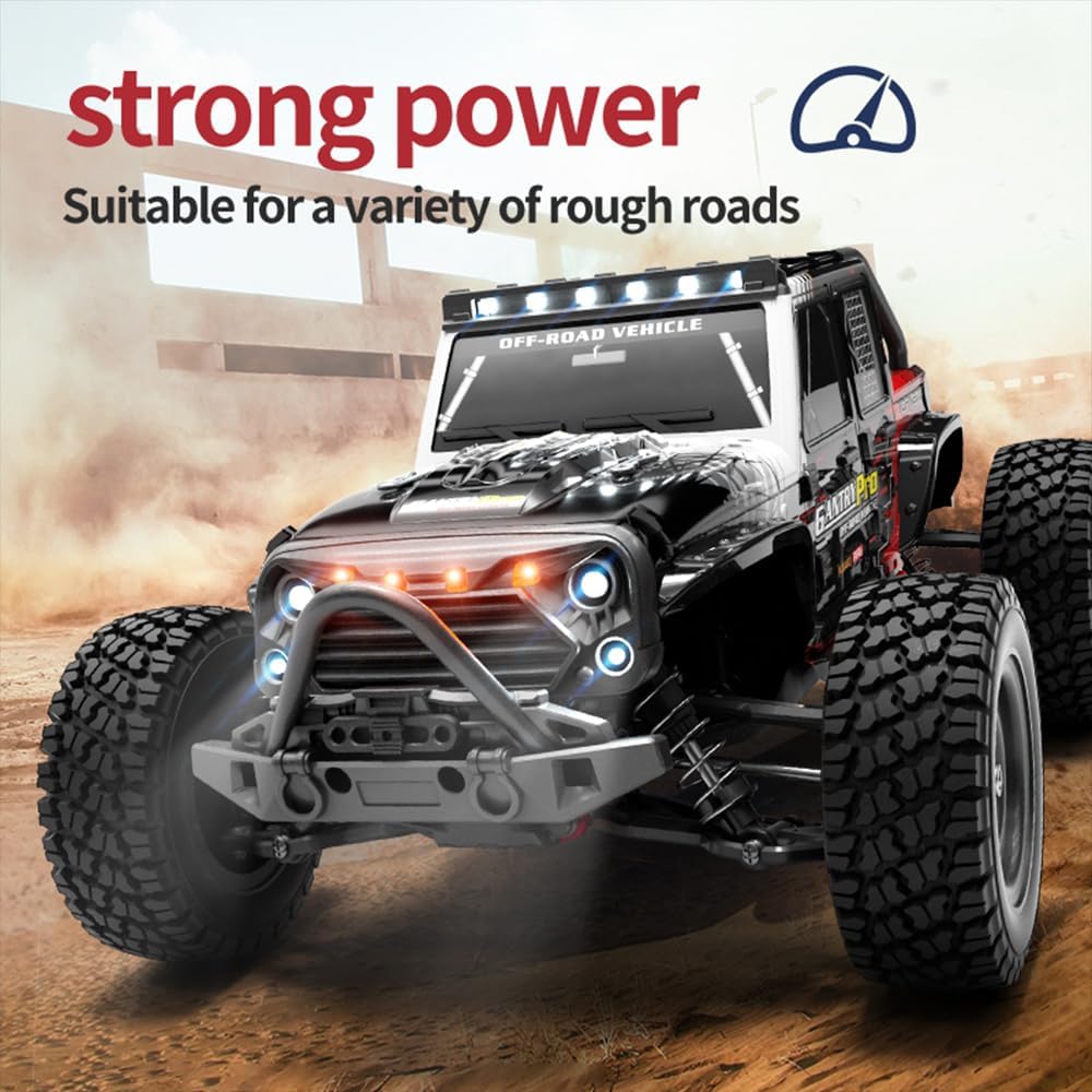 70KM/H Brushless RC Jeep, Professional 4WD High-Speed Drift Car, with Full-Scale Control, Big Foot Tires, and Metal Frame – Ideal Gift