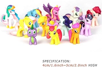 Unicorn Cake Topper Set - 12-Piece Mini Unicorn Figures for Birthday Cake Decoration, Collectible Magic Rainbow Cartoon Toys