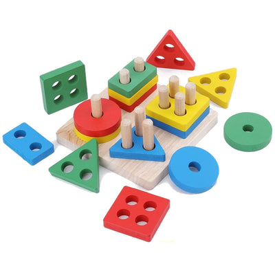 Educational Wooden Toys for Children | Early Learning Geometric Shapes Matching Games to Enhance Hands-On Skills