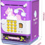 Piggy Bank Toy Electronic Mini ATM Savings Machine with Personal Password & Fingerprint Unlocking Simulation - Music Box with Songs for Kids, Boys and Girls Age 3-8 Years (Purple) - Toyigo