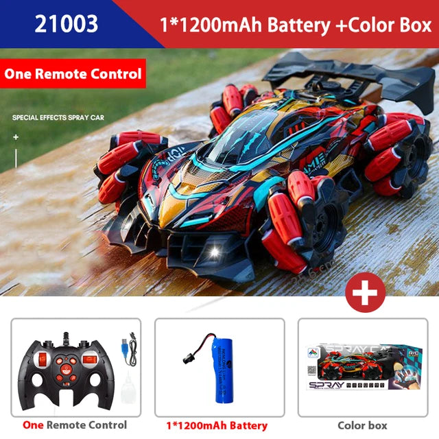 RC Stunt Car, F1 Drift RC Car With Led Lights Music 2.4G Glove Gesture Radio Remote Control Spray Stunt Car 4WD Electric Children Toys - Toyigo