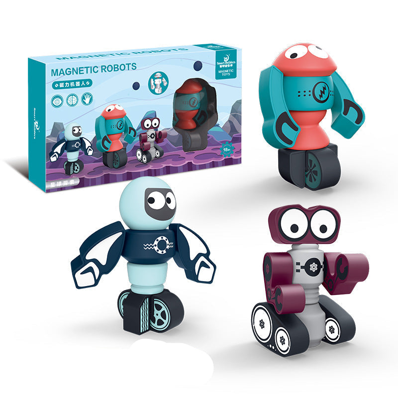 Magnetic robots blocks set for kids stacking robot toys For Girls And Boys Age (3-9)