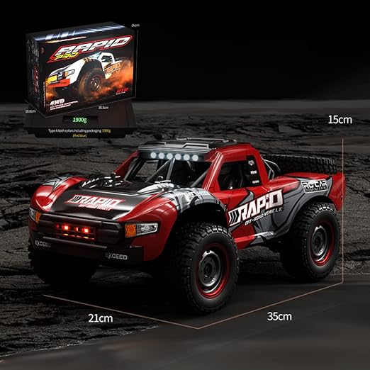 Remote Control Truck for Boys, 4X4 Off-Road Racing RC Car, 30 MPH High Speed Remote Control 4WD Car, 1/14 Hobby RC Truck for Adults, All Terrain Rock Crawler RC Truck with 2 Batteries - Toyigo