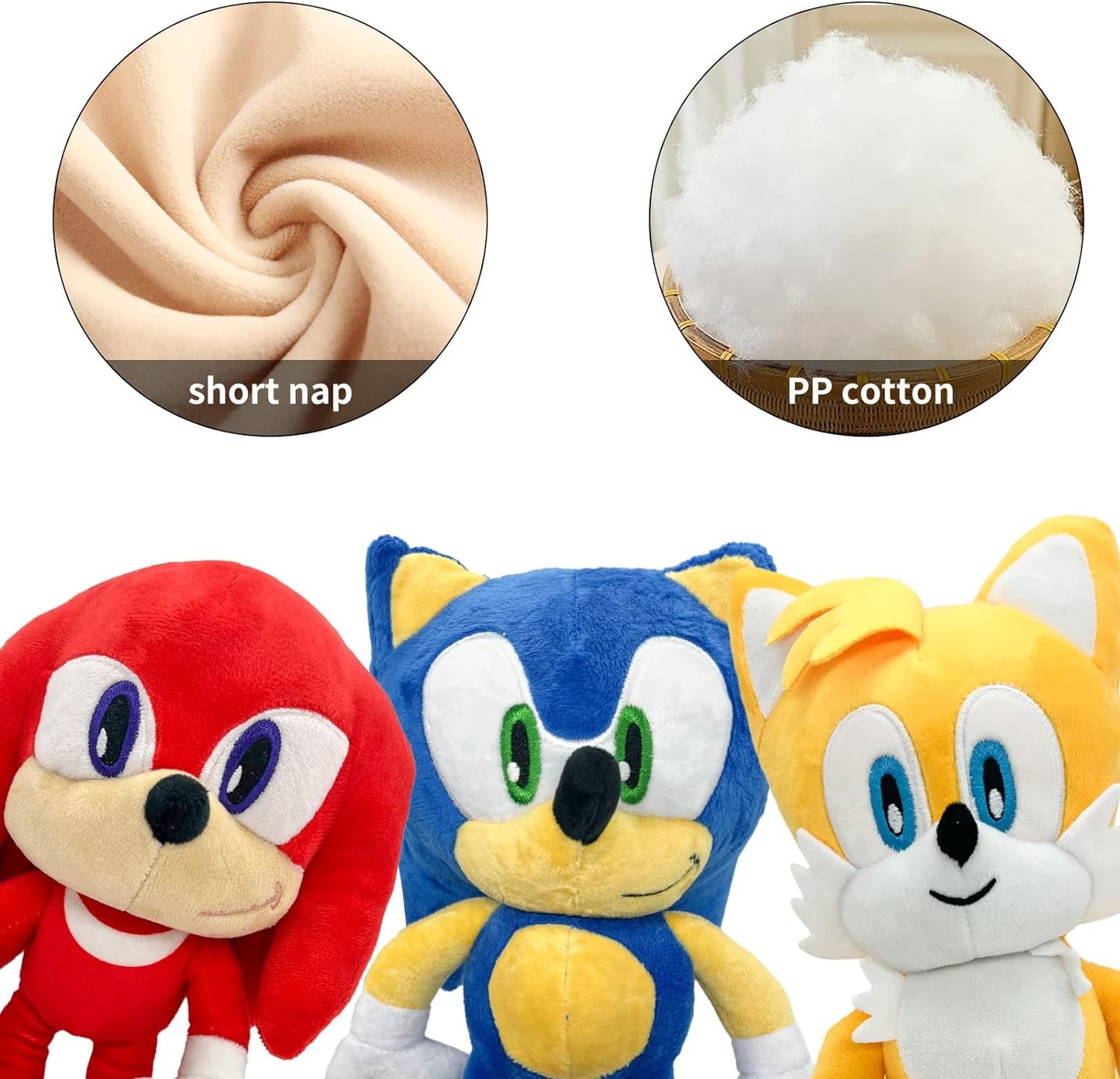 Movies & Tv soft toys, 12 Inches Sonic 2 Plush Toy, The Hedgehog Movie Sonic Plush Toys, Knuckles Shadow Tails Plush Doll Toys,  Gifts for Boys and Girls (Sonic+Tails+Knuckles), (Tails)