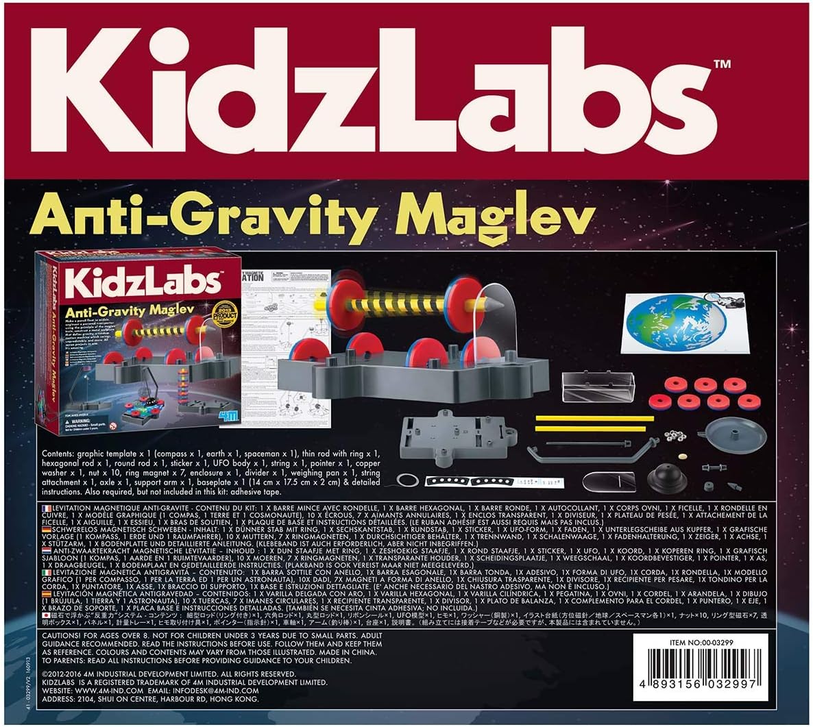 Kidzlabs Anti Gravity Magnetic Levitation Science Kit, Maglev Physics Stem Toys, Educational Gift for Kids & Teens, Girls & Boys