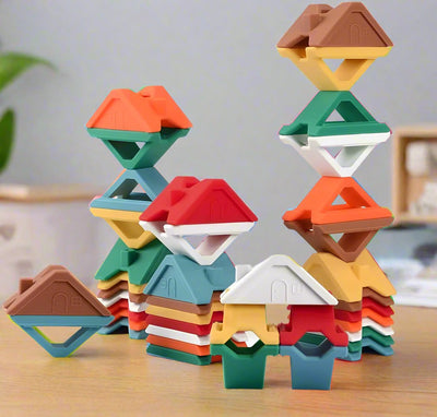 Building Block Toy - Unique Shaped Design House  ? Safe & Fun Stacking Blocks for Kids