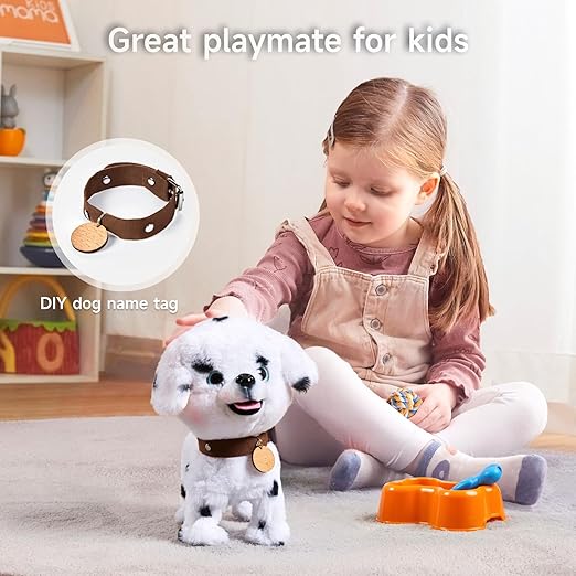 Walking Barking Toy Dog with Remote Control Leash, Plush Puppy Electronic Interactive Toys for Kids, Shake Tail, Pretend Dress Up Realistic Stuffed Animal Dog Age 3 4 5+ Years Old