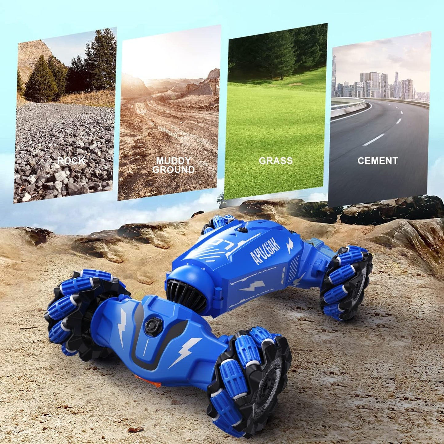 Upgraded Hand Gesture Sensing RC Stunt Car with Lights Music, Spray Fog Steam Gesture RC Car Remote Controll Transformed Vehicle 360ø Spins All Terrains Monster Truck for Boys Kids - Toyigo