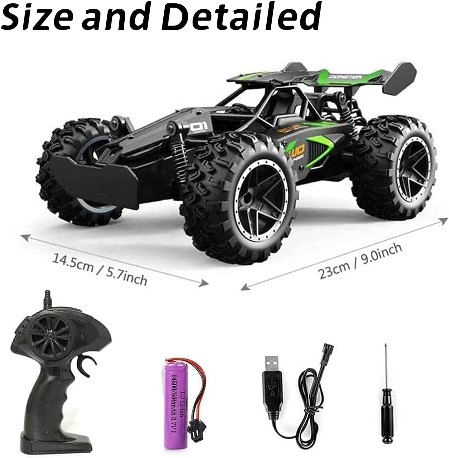 Remote Control Car, Cross-border 2.4G RC racing car, 1:18 bigfoot off-road RC vehicle, Bigfoot off-road vehicle for children, Charging remote control racing car, High-speed RC truck for kids