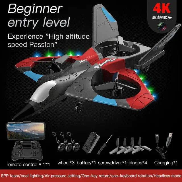 Remote Control Airplane, RC Plane-2.4GHz 6 CH Remote Control Airplane with 360ø Stunt Spin Remote & Light, Durable EPP Foam RC Plane with Dual Mode Gravity Sensing, Fighter Glider Airplane - Toyigo