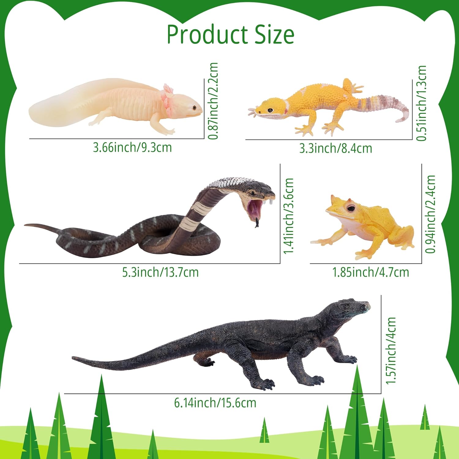 Reptile Animal Figurine Toys, 12PCS Reptile Animal Figurine Toys Set?Cold Blooded Amphibians Desert Animal Figures Set, with Komodo Dragon Lizard Snake Chameleon Toy Birthday Gift Party Favor for Kids Toddlers - Toyigo