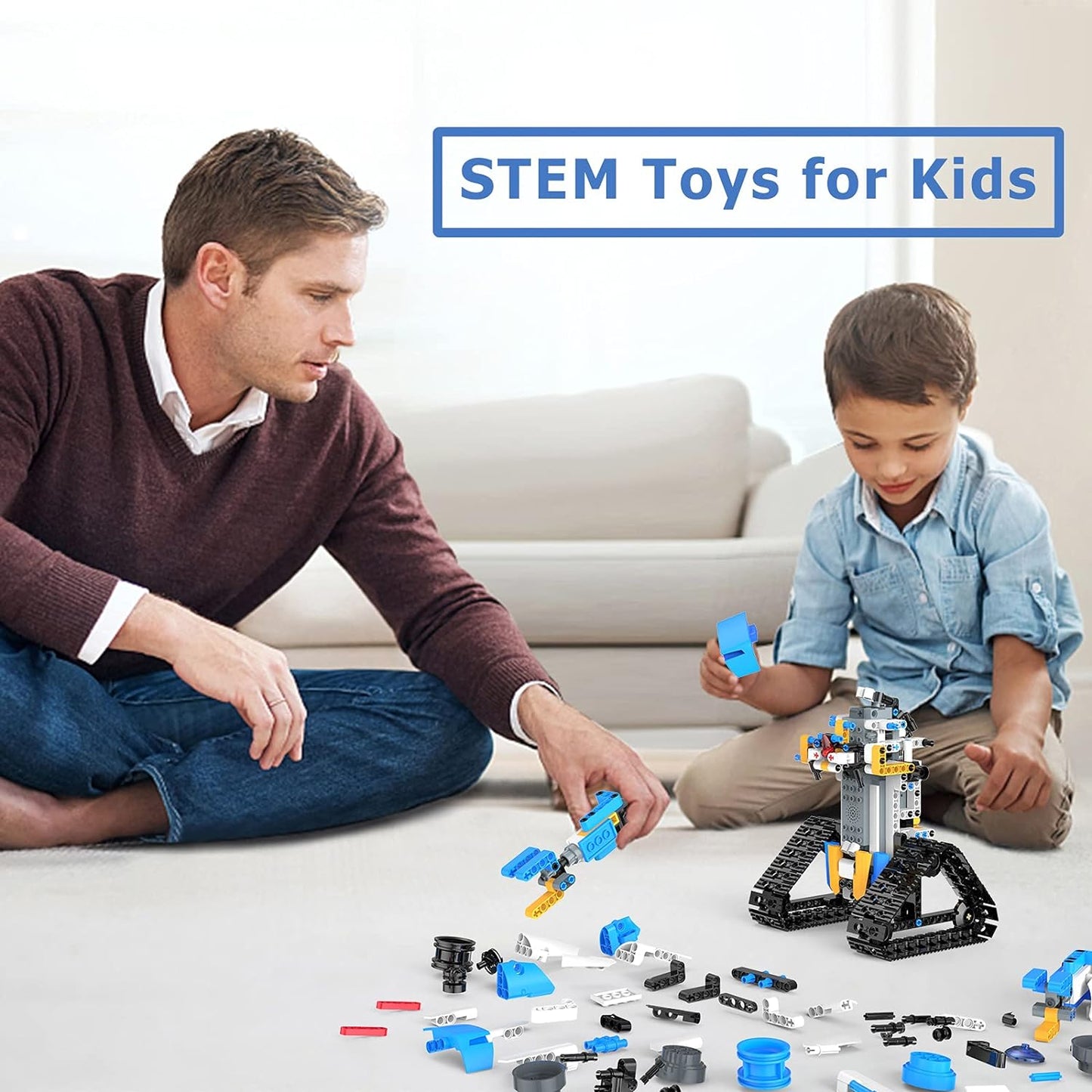 Robot Building Kit, Remote Control Science Programmable Building Block STEM Toy, Educational Science and Technology Learning Toy, 8-16 Year Old Boys Birthday Gift for Kids