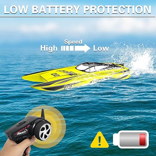 Rc Speed Boat, Dual Shape Rider RC Boat, High Speed Electronic Remote Control Boat for Kids, Remote Control Boat For Pools & Lakes, Fast Remote Control Boat - Toyigo