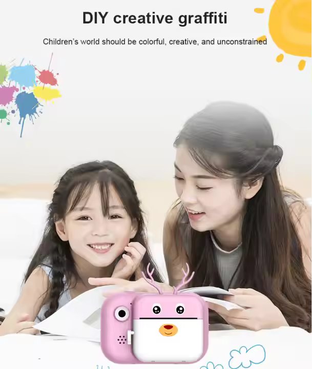 Child Touch Camera, Dual Lens HD Mini Digital Camera for Kids, Rechargeable & Fun