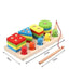 3-in-1 Multifunctional Wooden Toy Set - Fishing, Fruit Cutting, & Geometric Shape Matching for Early Childhood Education