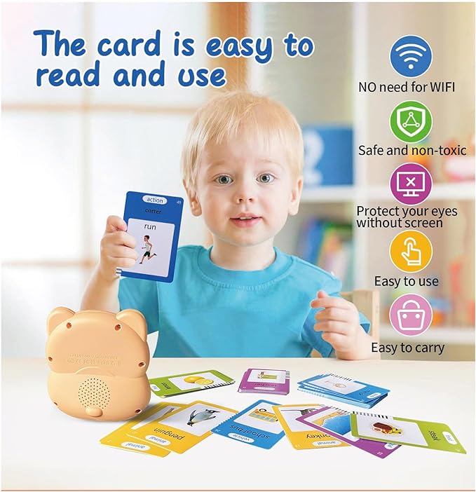 Toddler Toys Spanish & English Talking Flash Cards 3 4 5 6 Year Old Boys and Girls, 224/510 Sight Words, Montessori Toys, Autism Sensory Toys, Learning Educational Toys (Bilingual-224) - Toyigo