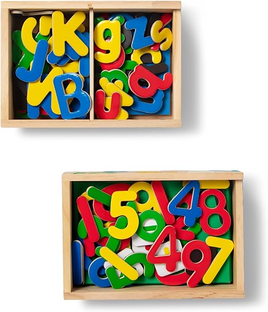 Deluxe Magnetic Letters and Numbers Set With 89 Wooden Magnets - Alphabet Letter Magnets, Number Magnets, Learning Toys For Preschoolers And Kids Ages 3+