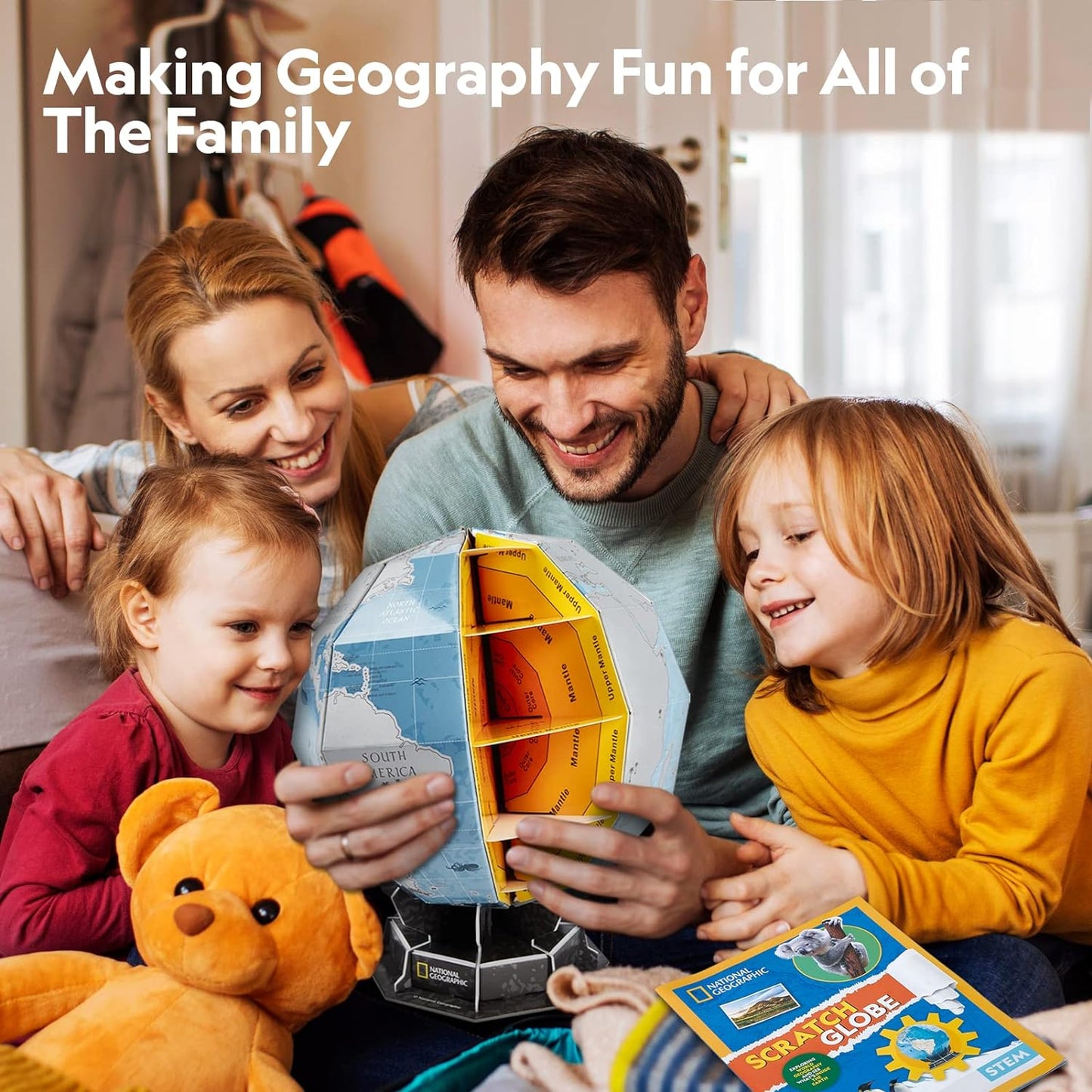 NATIONAL GEOGRAPHIC Scratchable Globe, Learning STEM Toys, Earth Globe National Geographic 3D Puzzles, Science Kit, Arts and Crafts for Kids Ages 8-12, Toys for Ages 8-13 Boys Girls