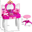 Toddler Makeup Table with Mirror and Chair, Kids Makeup Vanity Set with Accessories and Lights,  Music Sound for Girls, Toddlers 3-5 Years Old