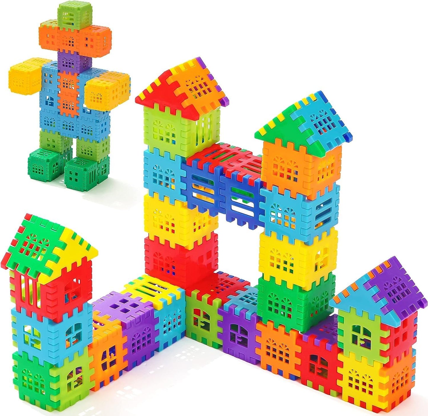 Interlocking Building Blocks Toys for Kids, Toddlers Building Blocks Educational Toys Set 70 PCS4