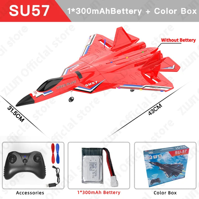 Radio controlled Airplane, Water Proof RC, Radio Remote Control Airplane with Light, 2.4G With LED Lights, Electric with Lights Aircraft Toys for Kids - Toyigo