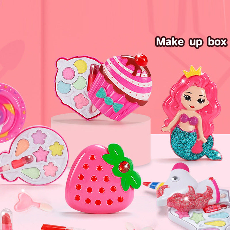 Pretend Princess Makeup Play Set for Girls, Dress-Up Toy with Play House Accessories