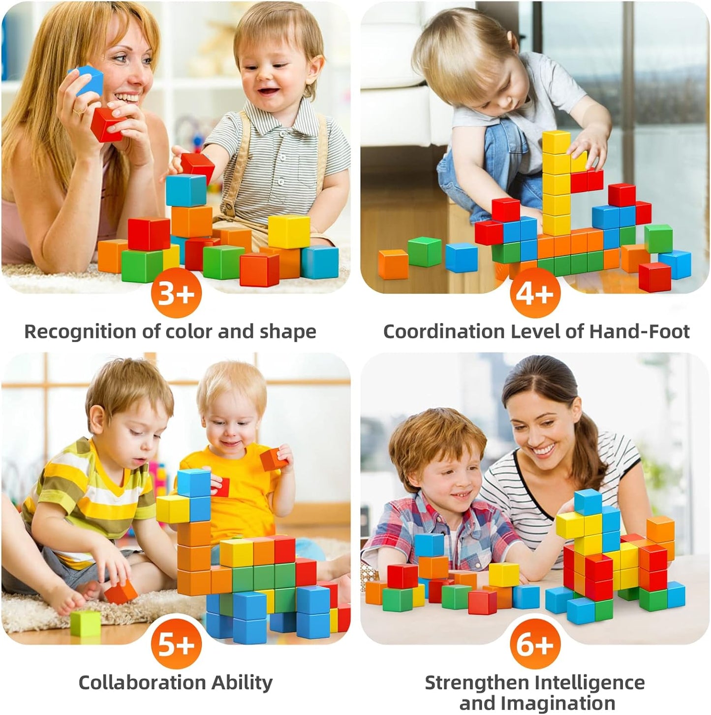 Magnetic Blocks, 1.41 inch Large Magnetic Building Blocks for Toddlers 3 4 5 6 7 8 Years Old Boys Girls, Magnetic Cubes for Kids 1-3, Montessori Toys STEM Preschool Educational Building Cube 30 Pcs