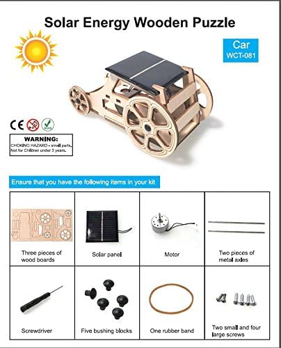 Wooden Solar Model Cars to Build, Educational Science Kits for Kids Age 12-14, Gifts for 10+ Year Old Boys Girls, Science Experiments for Kids 9-12 Engineering Toys Robotics STEM Kit