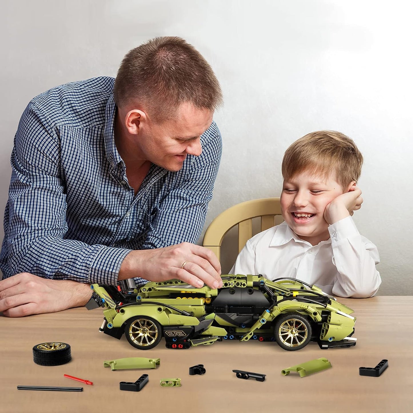 1:14 Scale Super Sports Car Building Kit (847 Pieces) ? Compatible with Lego Technic, STEM Toys for Kids & Adults, Ages 8-12+