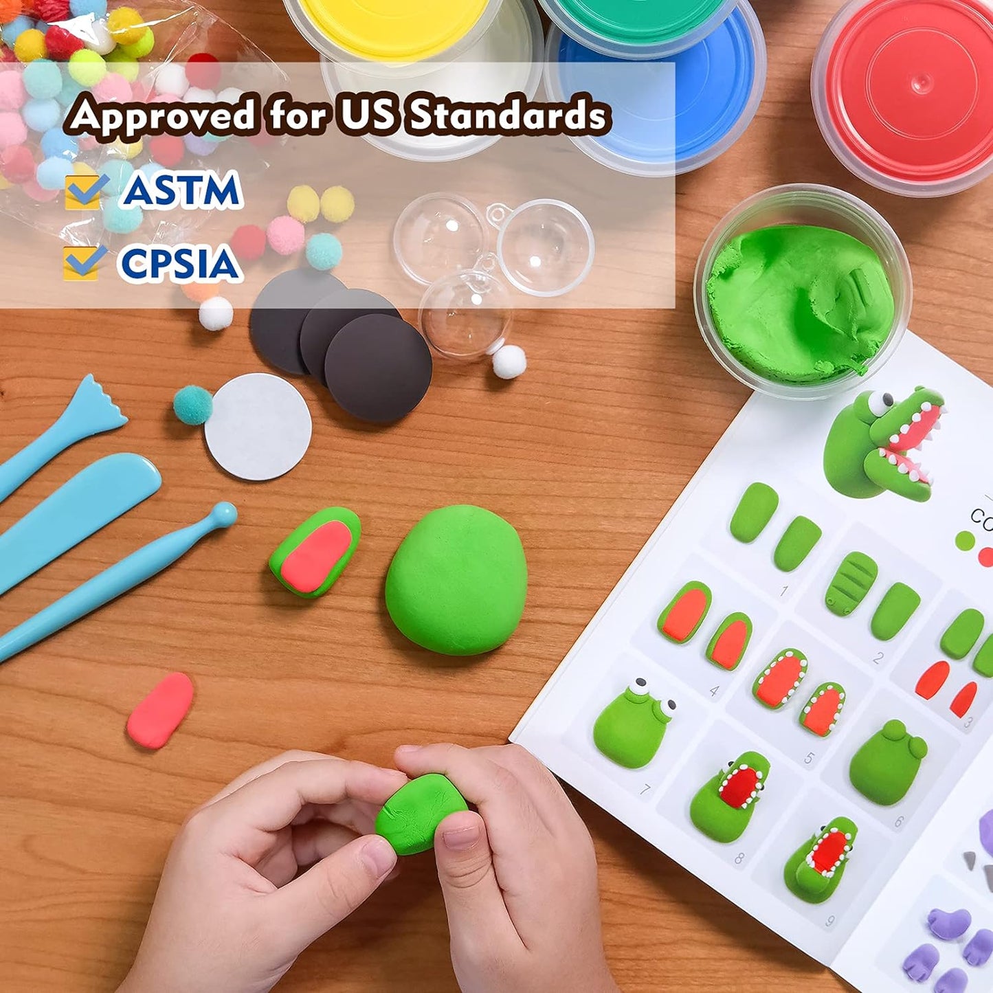 Air Dry Clay Kit for Kids, Create Your Own Refrigerator Magnets with Modeling Clay, Art Activity Set, Craft Project Gifts for Boys & Girls